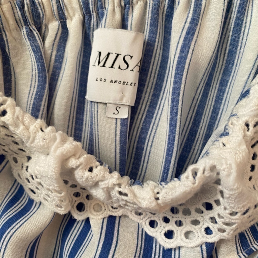 MISA LOS ANGELES ONE SHOULDER STRIPED NAUTICAL SUMMER DRESS SIZE SMALL - Picture 5 of 8